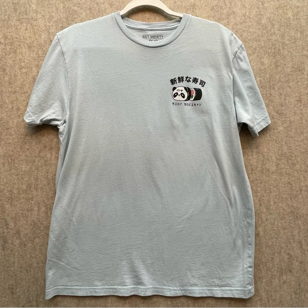 Women's Riot Society Panda Sushi Sugee Cotton Tshirt L - Picture 2 of 6
